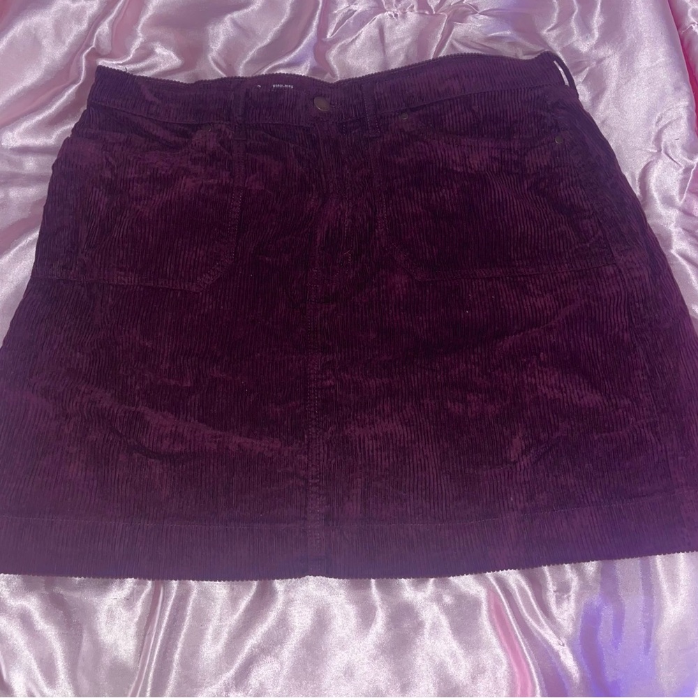 Plum Corduroy Skirt